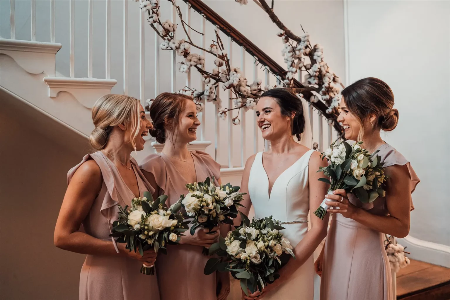 pelham house bride and bridesmaids