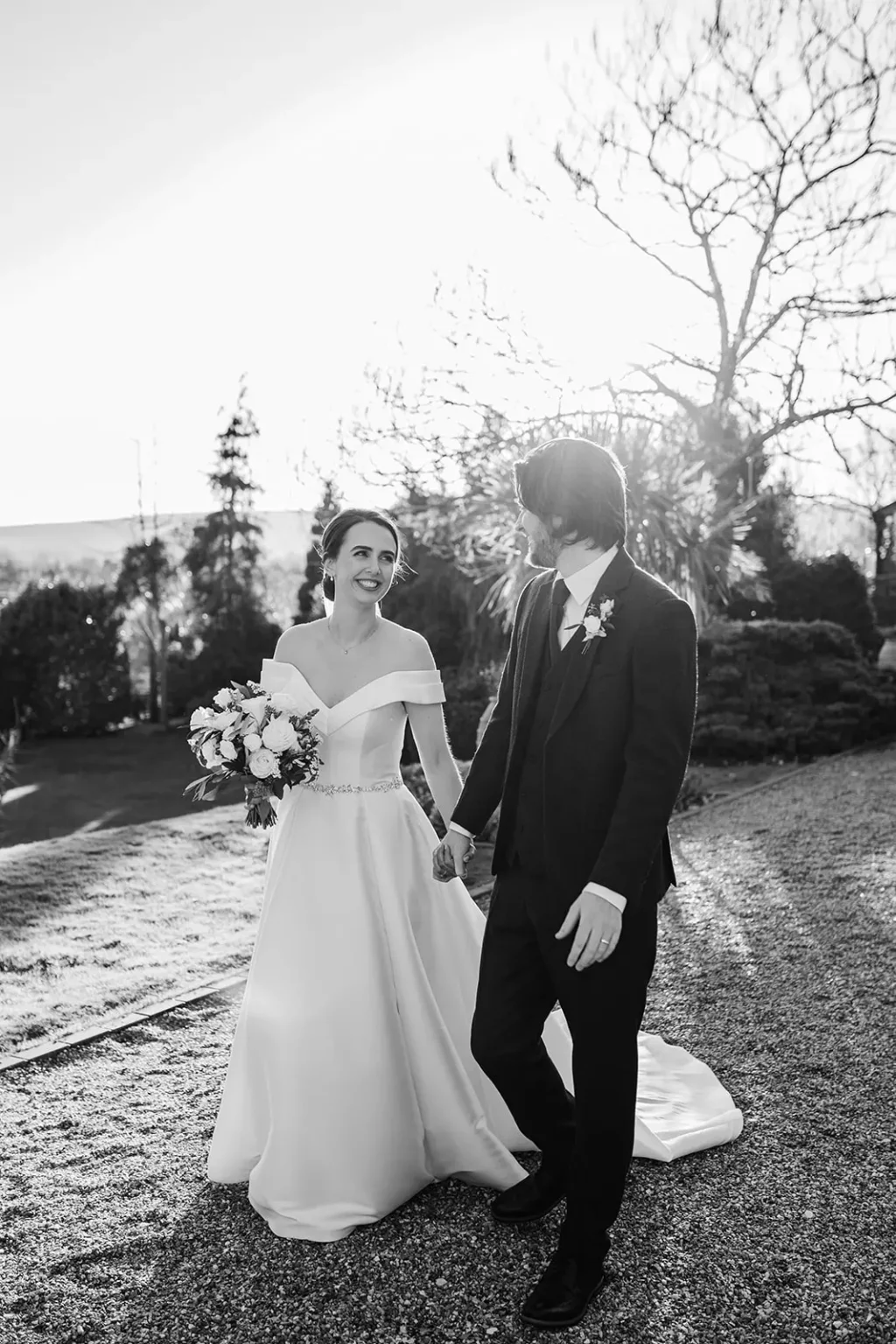 Pelham House bride and groom winter wedding