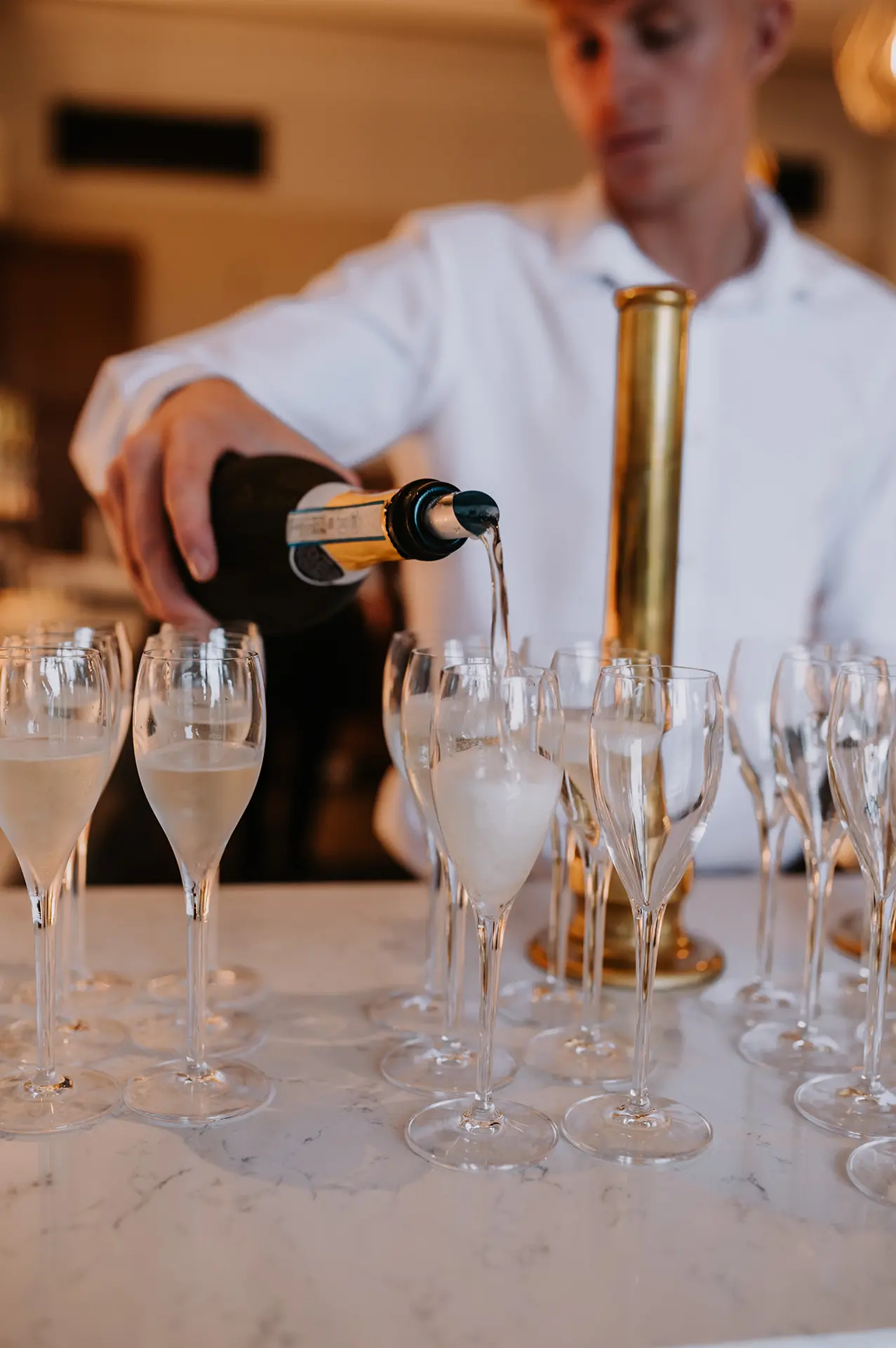 pelham House wedding reception champagne