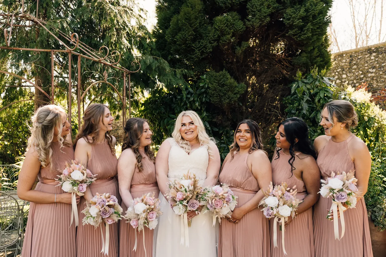 Bridesmaids in Pelham House gardens